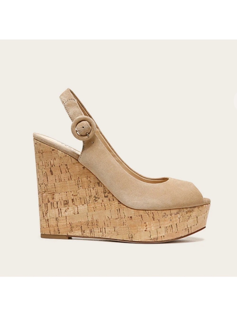 Veronica Beard Dali Suede Peep Toe Wedge Sandal 7.5 - Picture 3 of 11